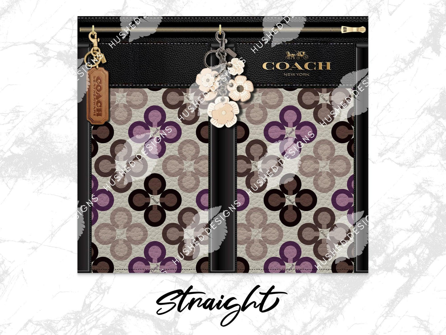 NY Coach Flower Monogram Leather Texture - Hushed Designs