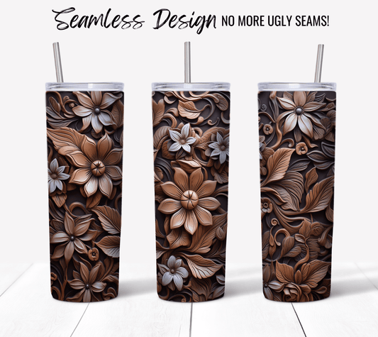 Flowers Tooled Leather - Hushed Designs