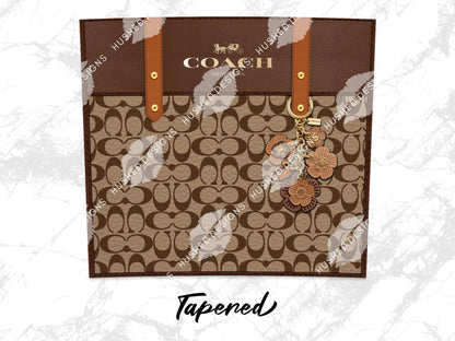 NY Coach Brown Monogram Leather Texture - Hushed Designs