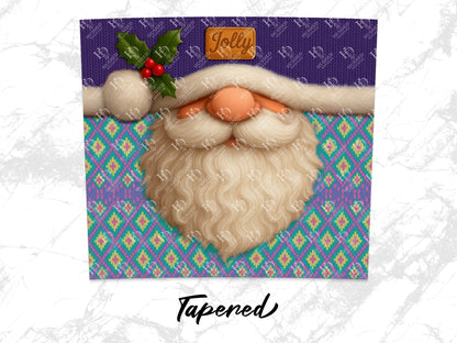 Christmas Santa Claus Wall Art, Festive Holiday Decor, Jolly Purple Background, Unique Winter Gift