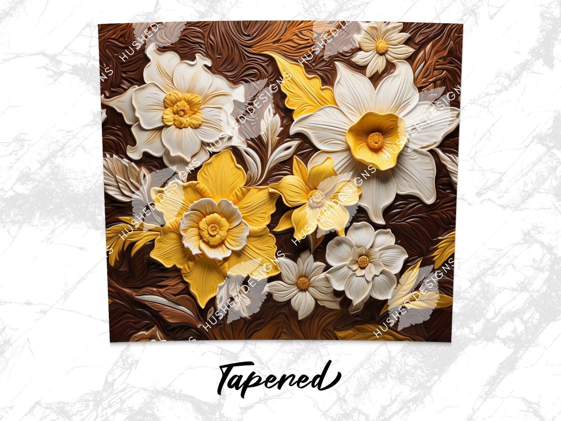 Daffodil Flowers Tooled Leather - Hushed Designs