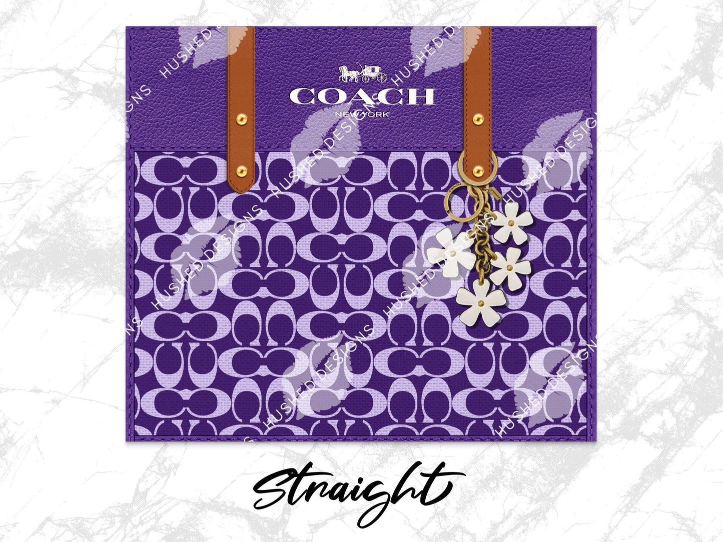 NY Coach Purple Monogram Fabric Texture - Hushed Designs