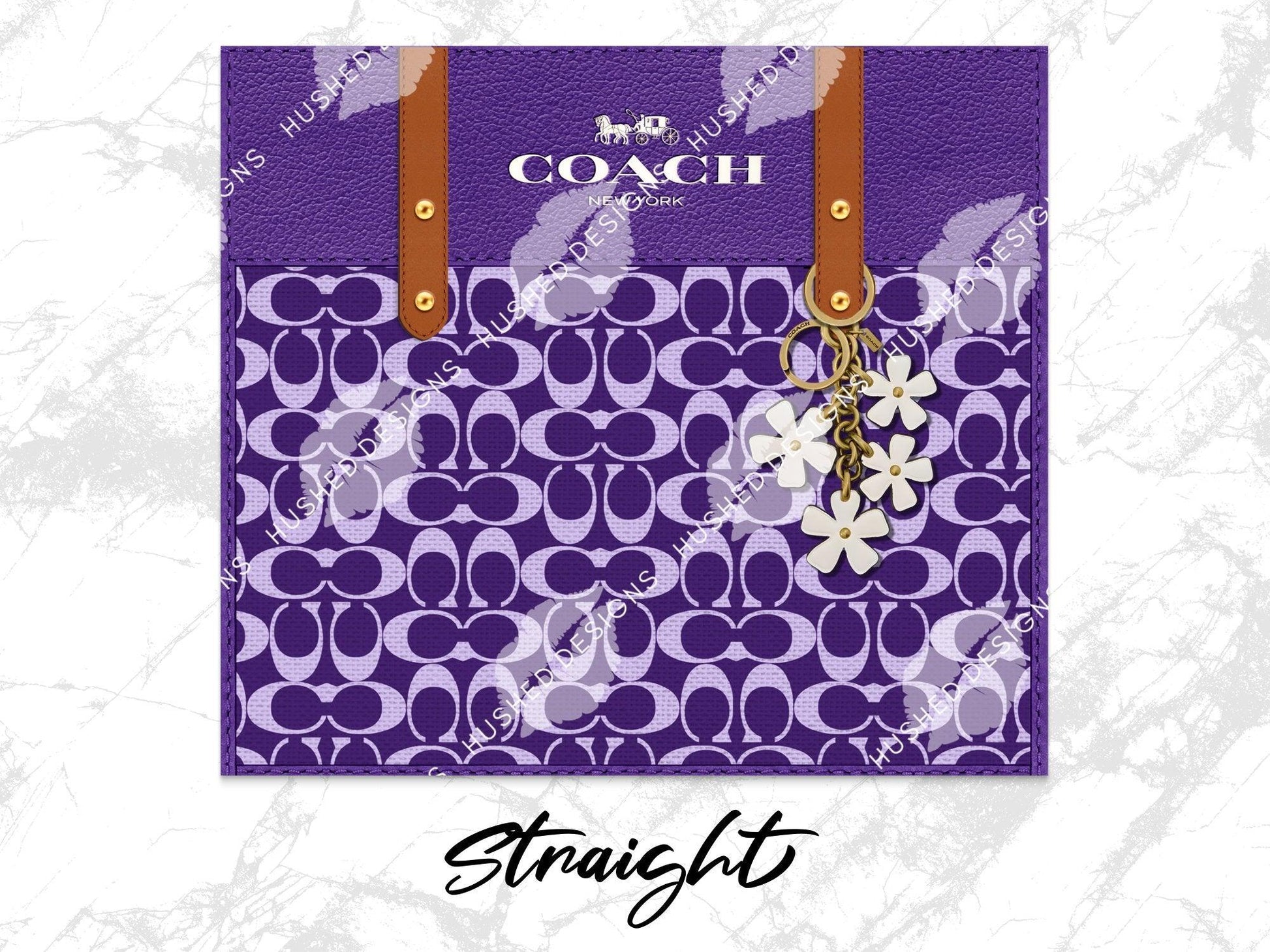 NY Coach Purple Monogram Fabric Texture - Hushed Designs