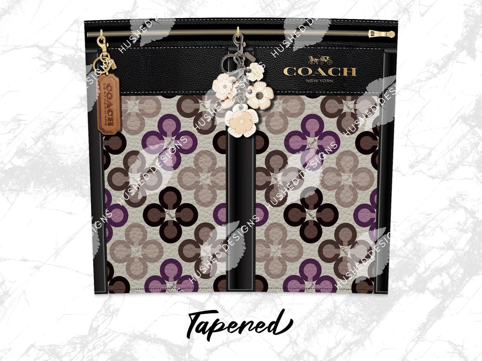 NY Coach Flower Monogram Leather Texture - Hushed Designs