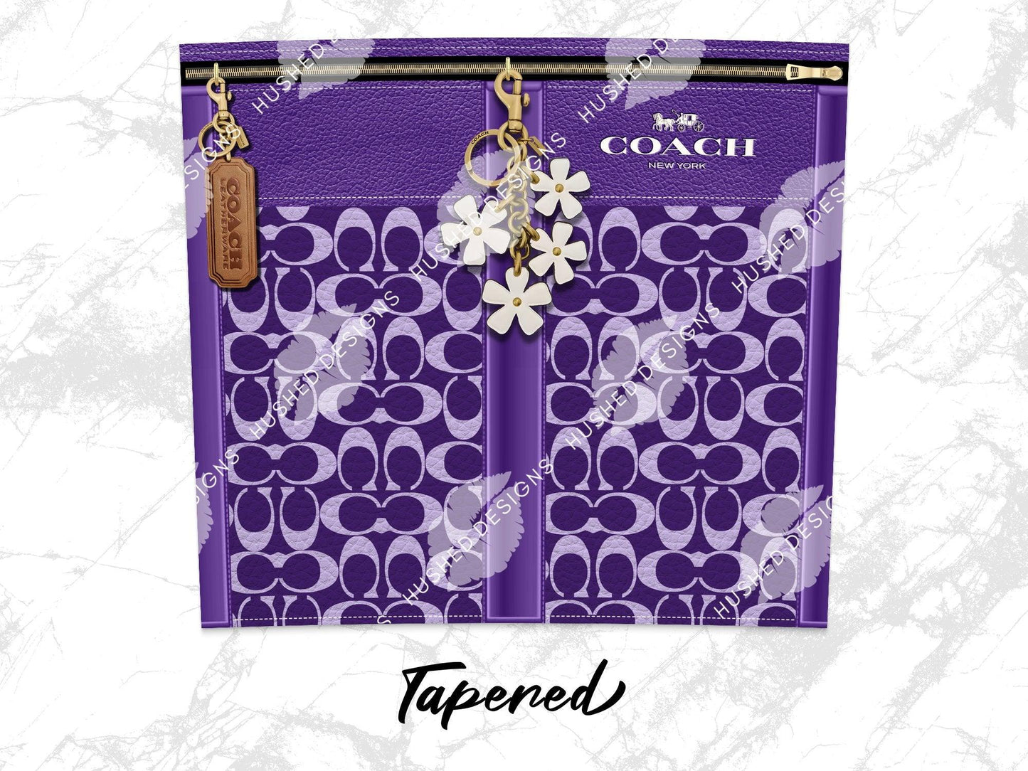 NY Coach Purple Monogram Leather Texture - Hushed Designs