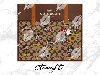 NY Coach Brown Monogram with Mickey Fabric Texture - Hushed Designs