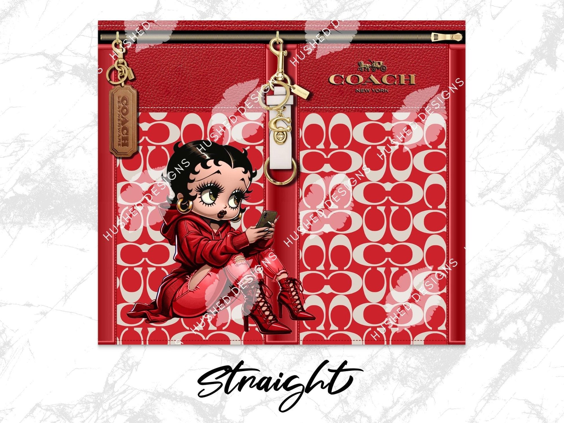 NY Coach Red Monogram with Betty Boop Plain - Hushed Designs