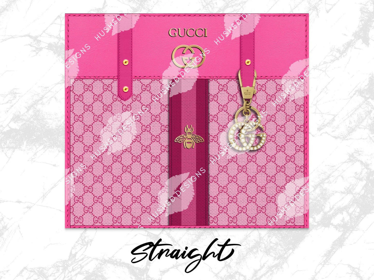 Gucci Pink Monogram with Pink Strap Fabric Texture - Hushed Designs