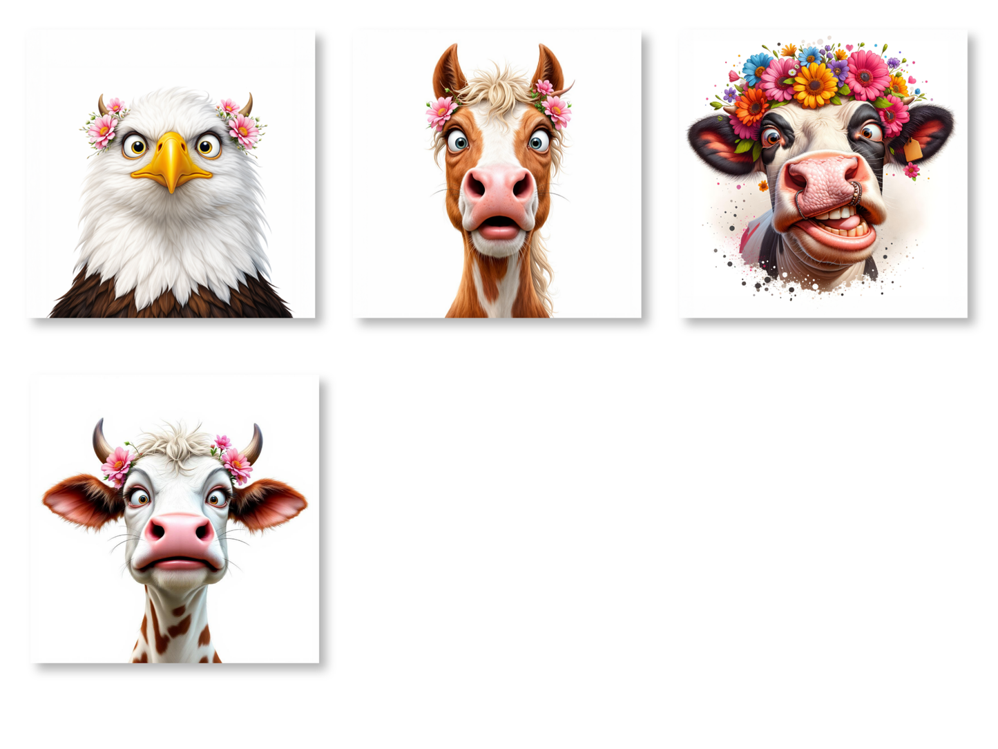 Funny Eagle Horse Cows Floral Crown Product Type