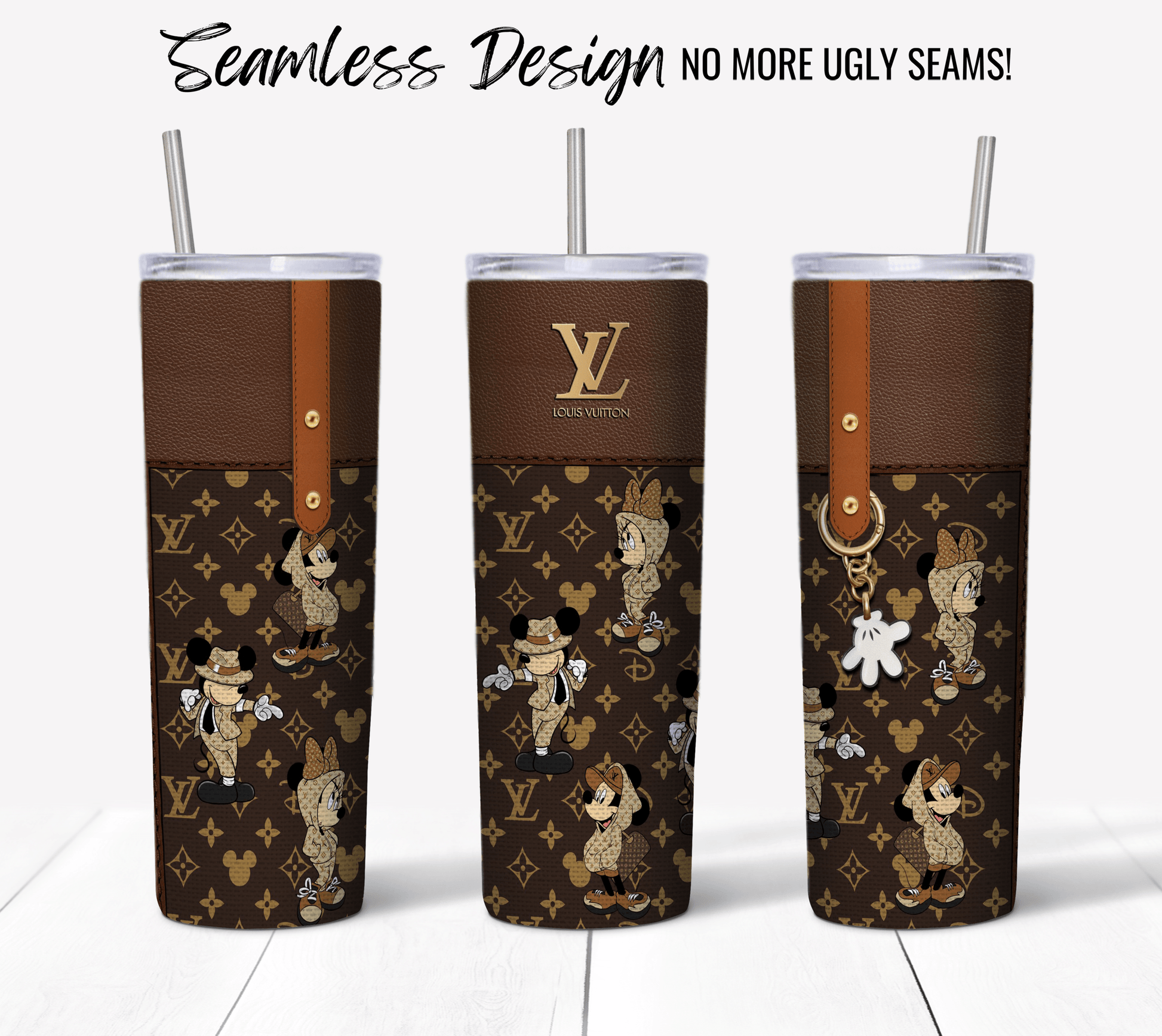 LV Designer Purse Tumbler Wrap Fabric Texture Seamless Design