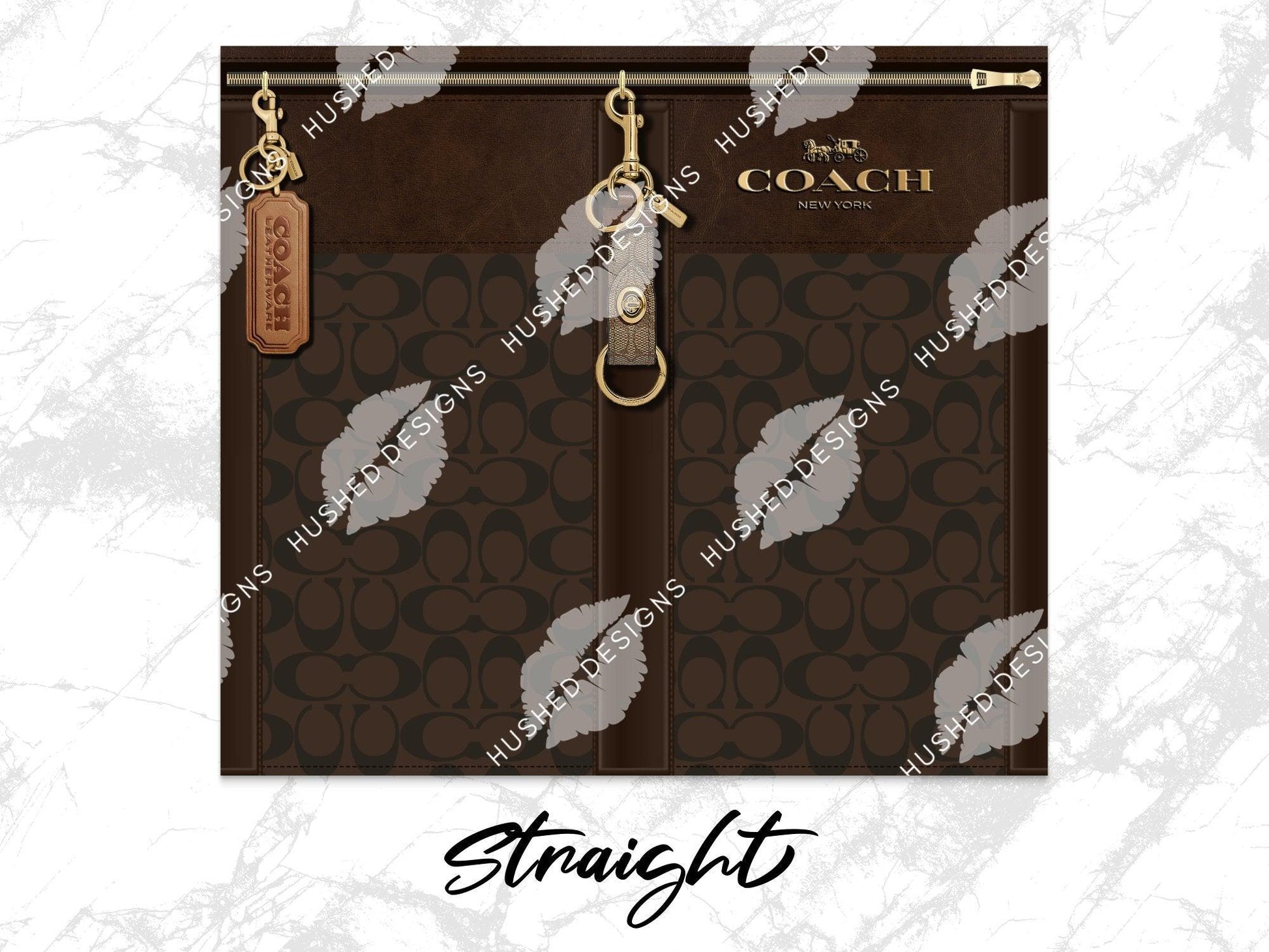 NY Coach Dark Brown Monogram Plain - Hushed Designs