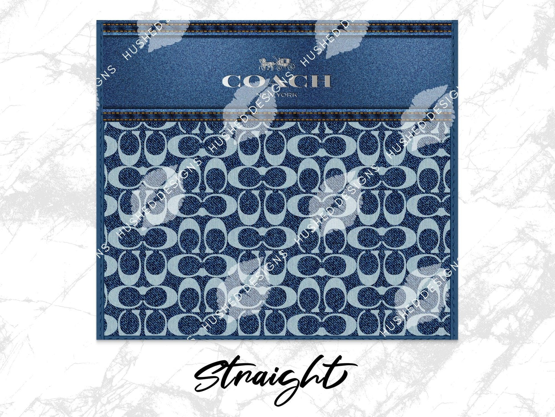 NY Coach Denim Monogram Fabric Texture - Hushed Designs