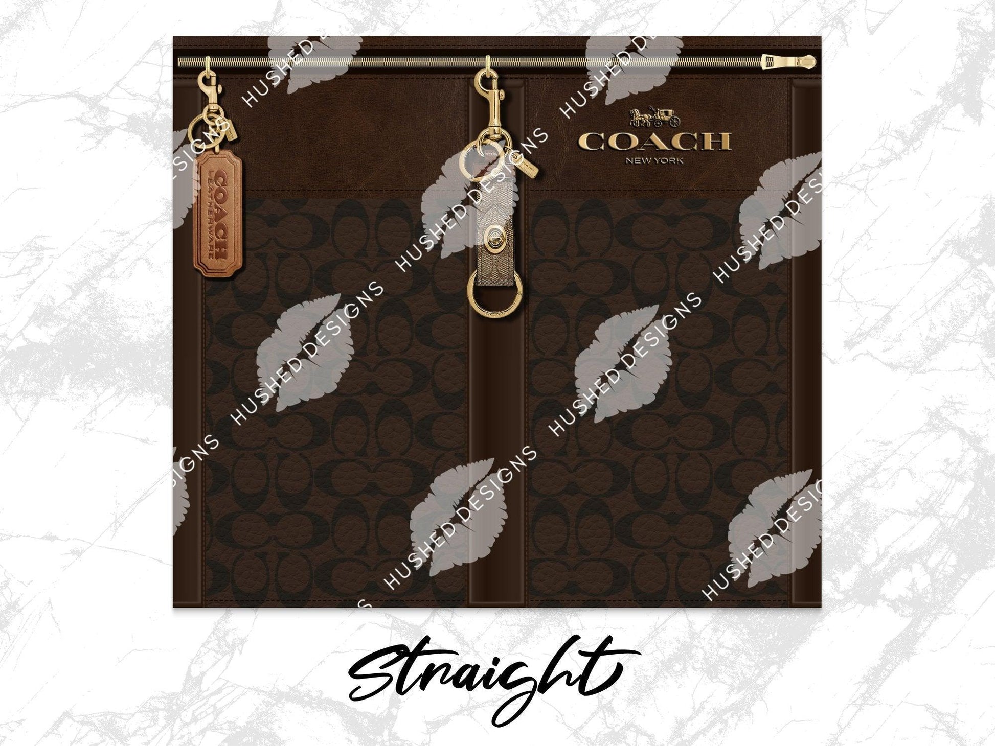 NY Coach Dark Brown Leather Texture - Hushed Designs