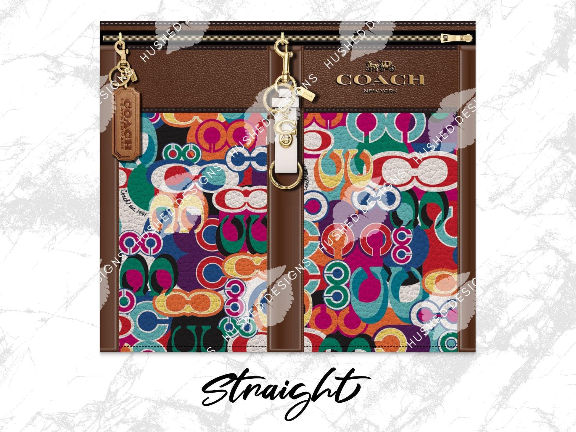 NY Coach Rainbow Monogram Leather Texture - Hushed Designs