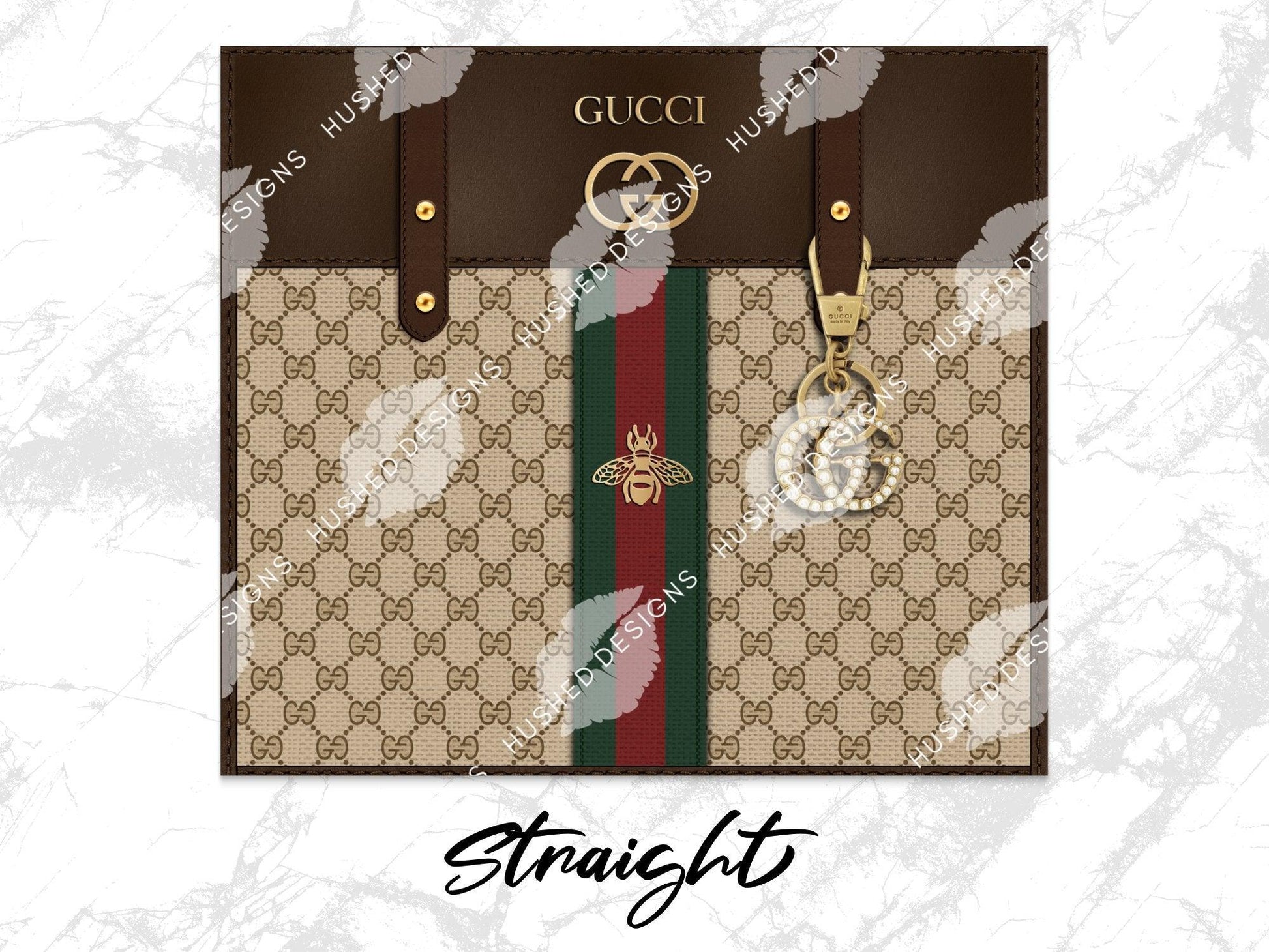 Gucci Dark Brown Monogram Fabric Texture - Hushed Designs