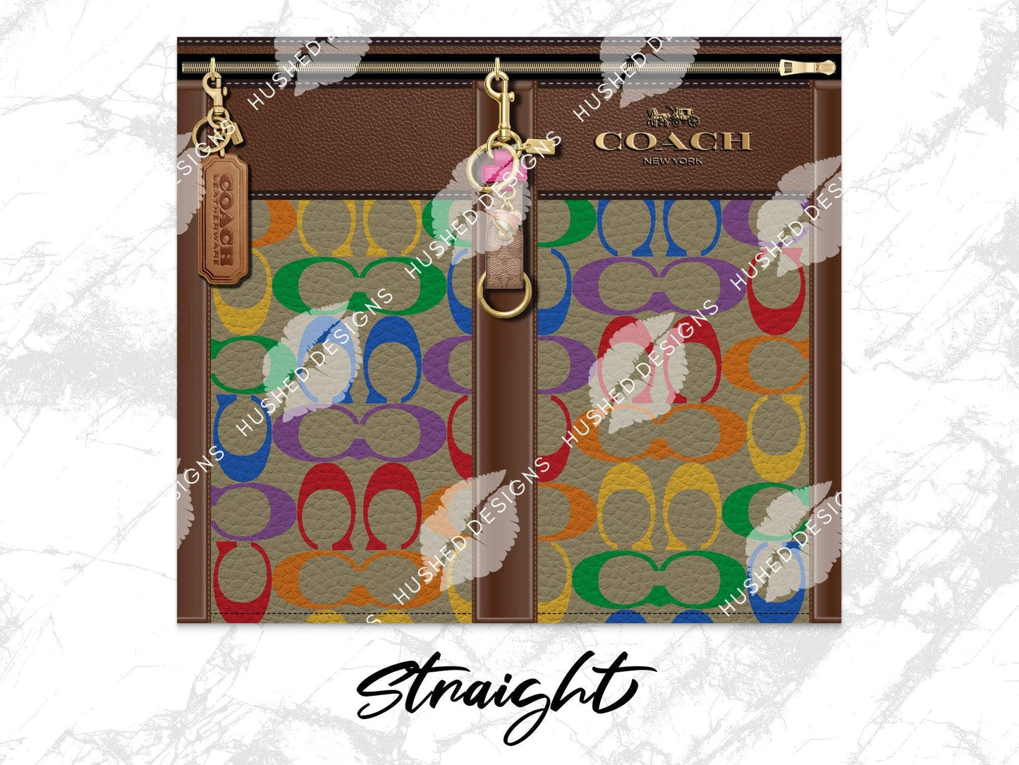 NY Coach Rainbow Pride Monogram Leather Texture - Hushed Designs