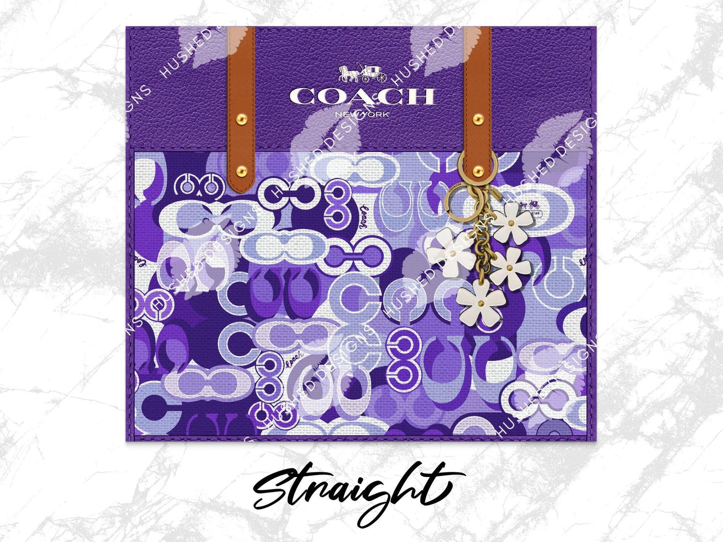 NY Coach Purple Monogram Fabric Texture - Hushed Designs