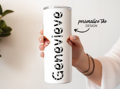 Personalize the Design Genevieve Cow Print Tumbler product type