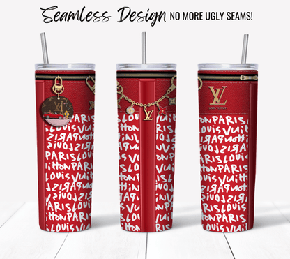 LV Red Graffiti Monogram Plain - Hushed Designs