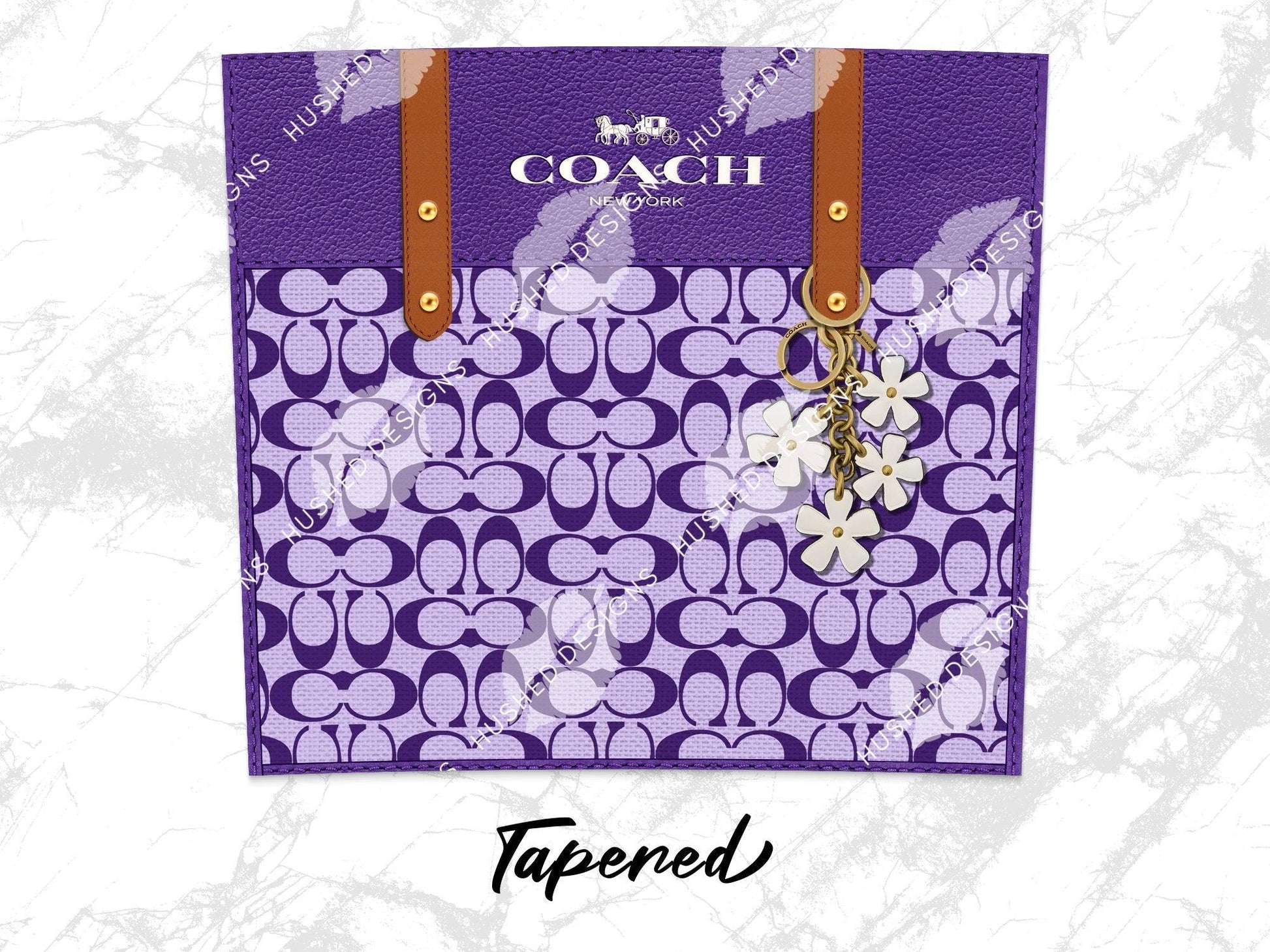 NY Coach Purple Monogram Fabric Texture - Hushed Designs