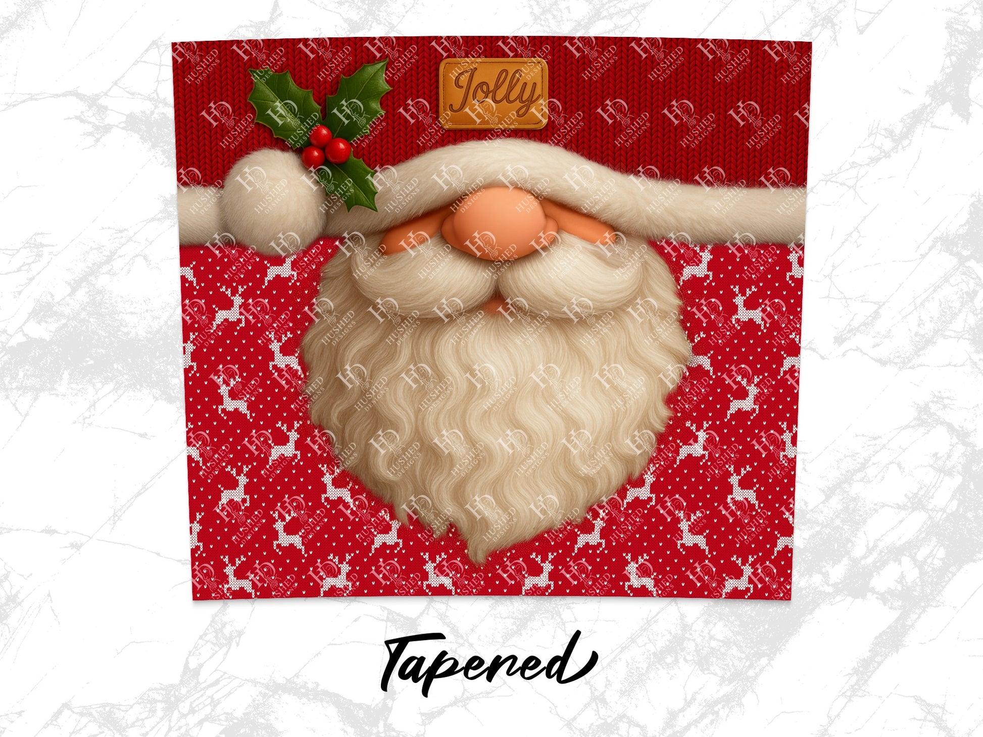 Christmas Santa Claus Face Mask, Festive Holiday Wall Decor, Unique Red and White Art Print