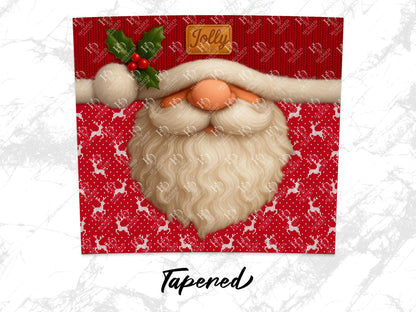 Christmas Santa Claus Face Mask, Festive Holiday Wall Decor, Unique Red and White Art Print