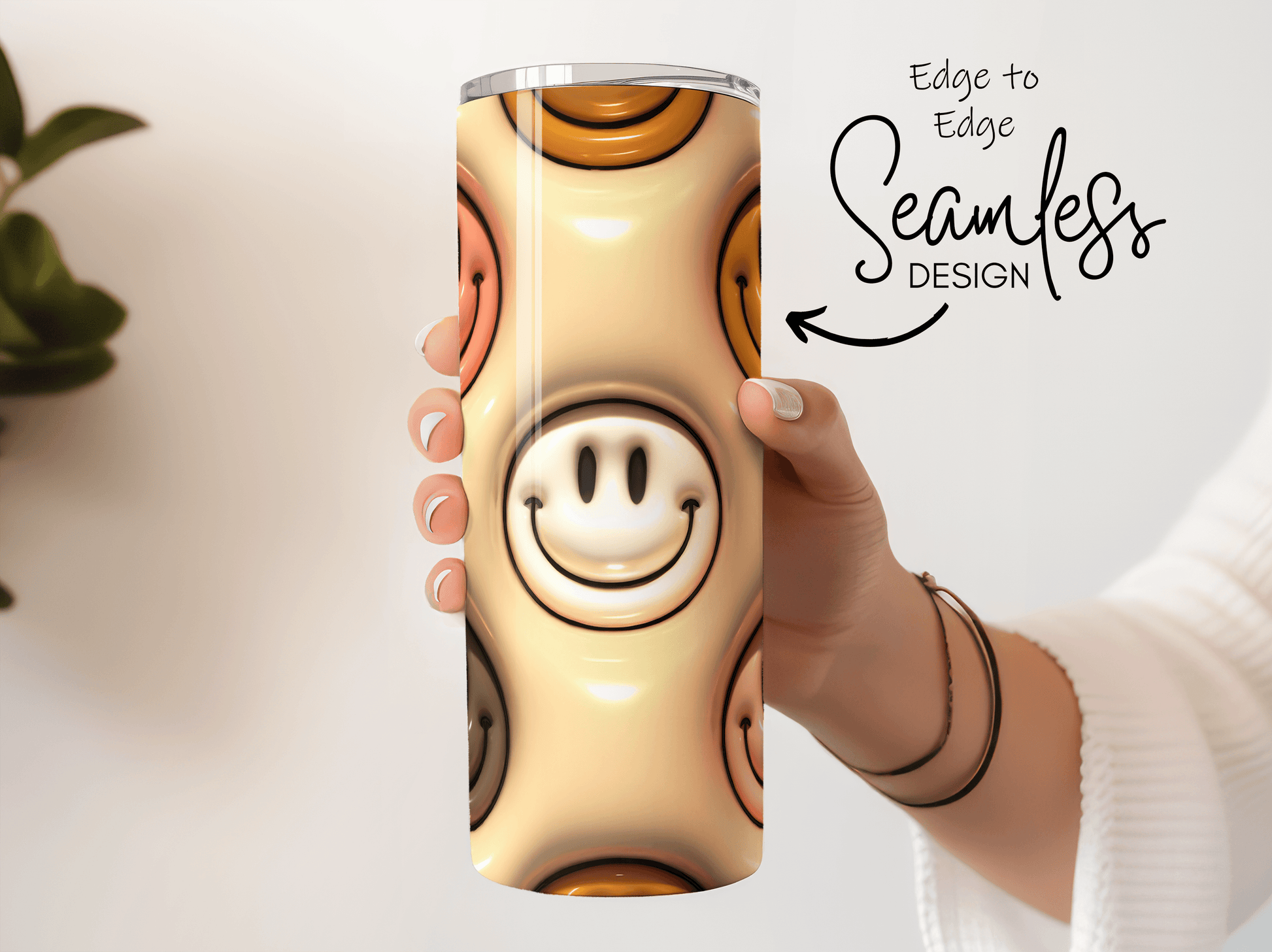 Retro Smiley Face 3D Puff - Hushed Designs