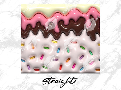 Pink and Chocolate with Sprinkles 3D Puff - Hushed Designs