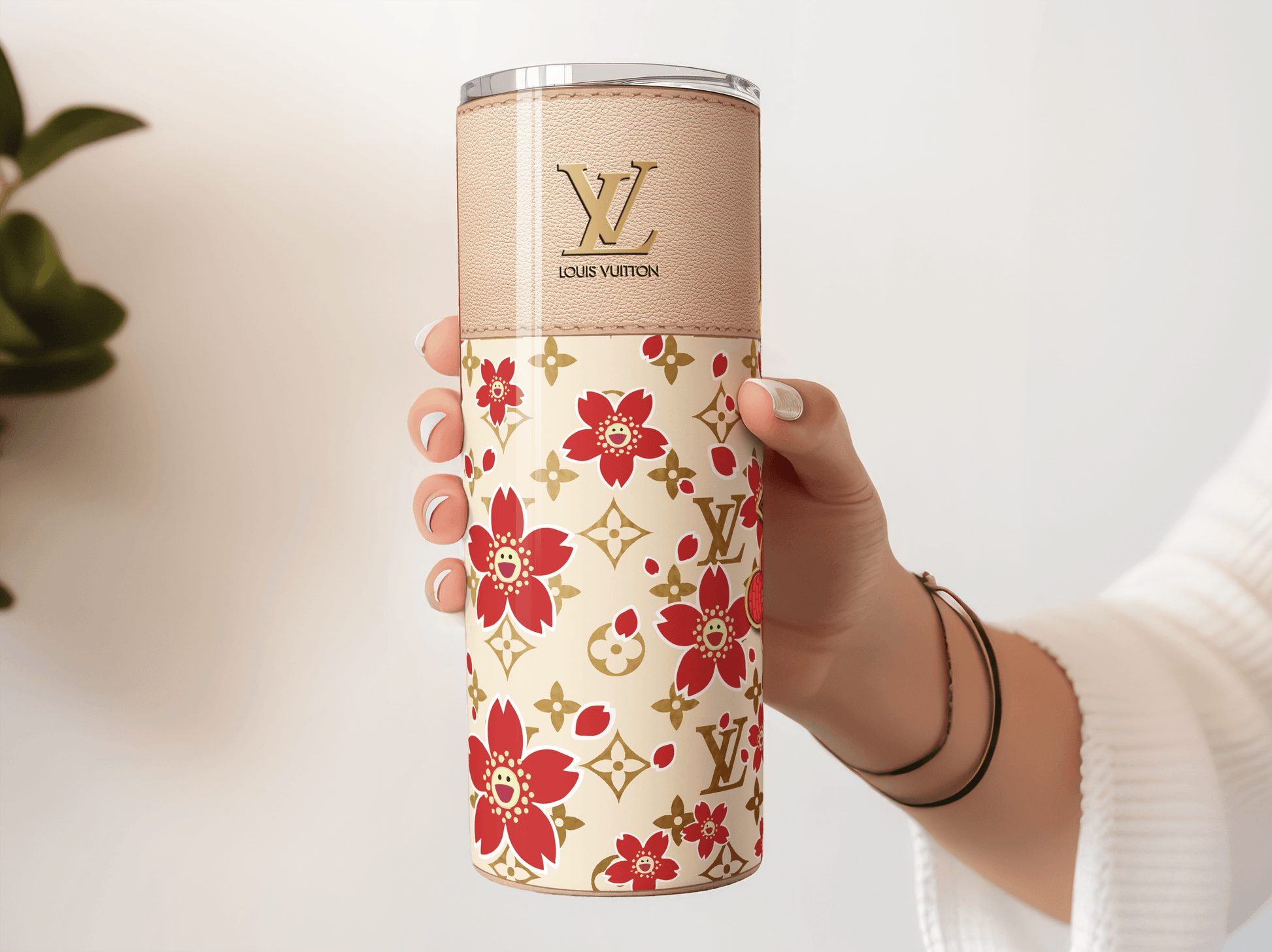 LV Beige Cherry Blossom Plain - Hushed Designs