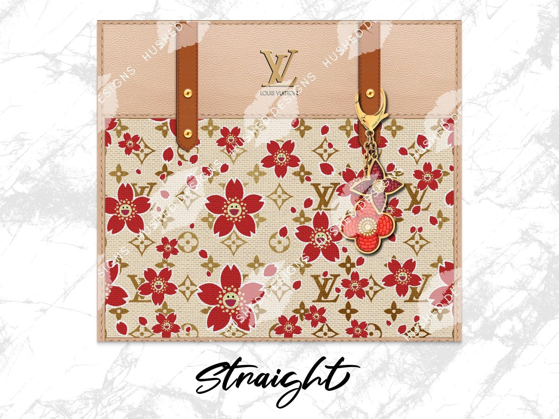 LV Beige Cherry Blossom Fabric Texture - Hushed Designs