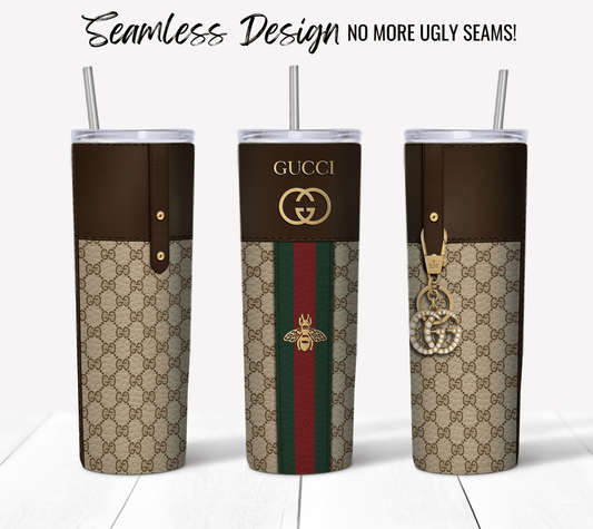 Gucci Dark Brown Monogram Leather Texture - Hushed Designs