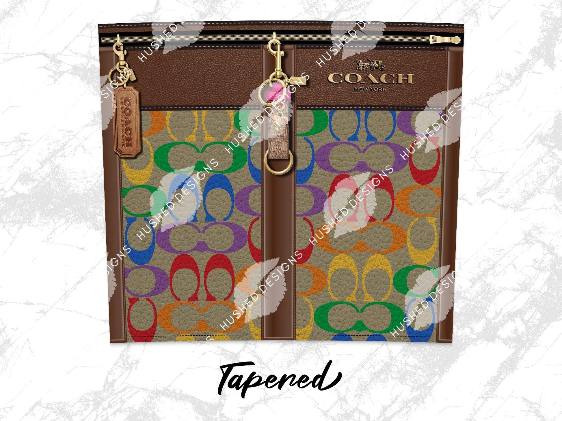 NY Coach Rainbow Pride Monogram Leather Texture - Hushed Designs