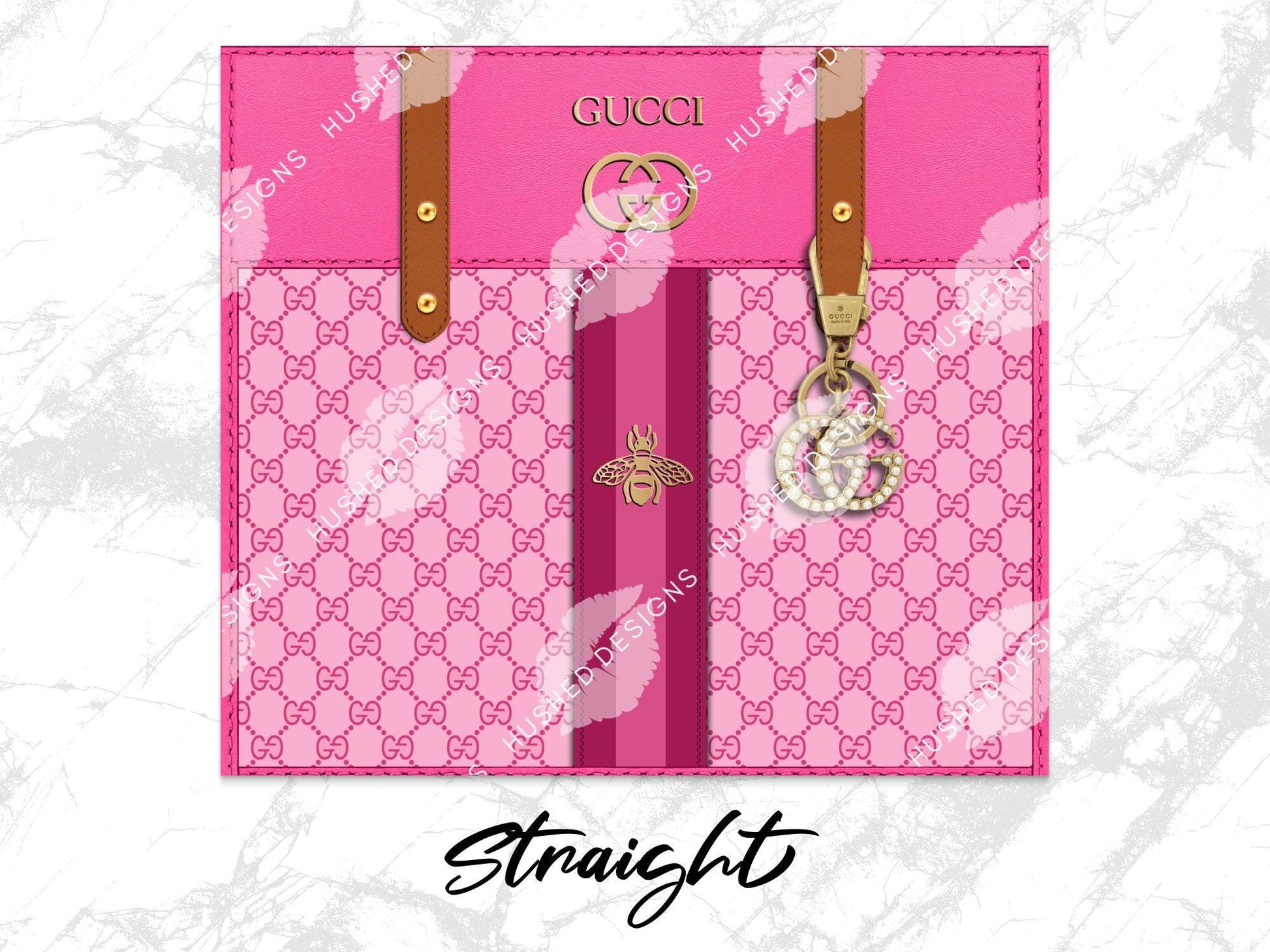 Gucci Pink Monogram with Brown Strap Plain - Hushed Designs