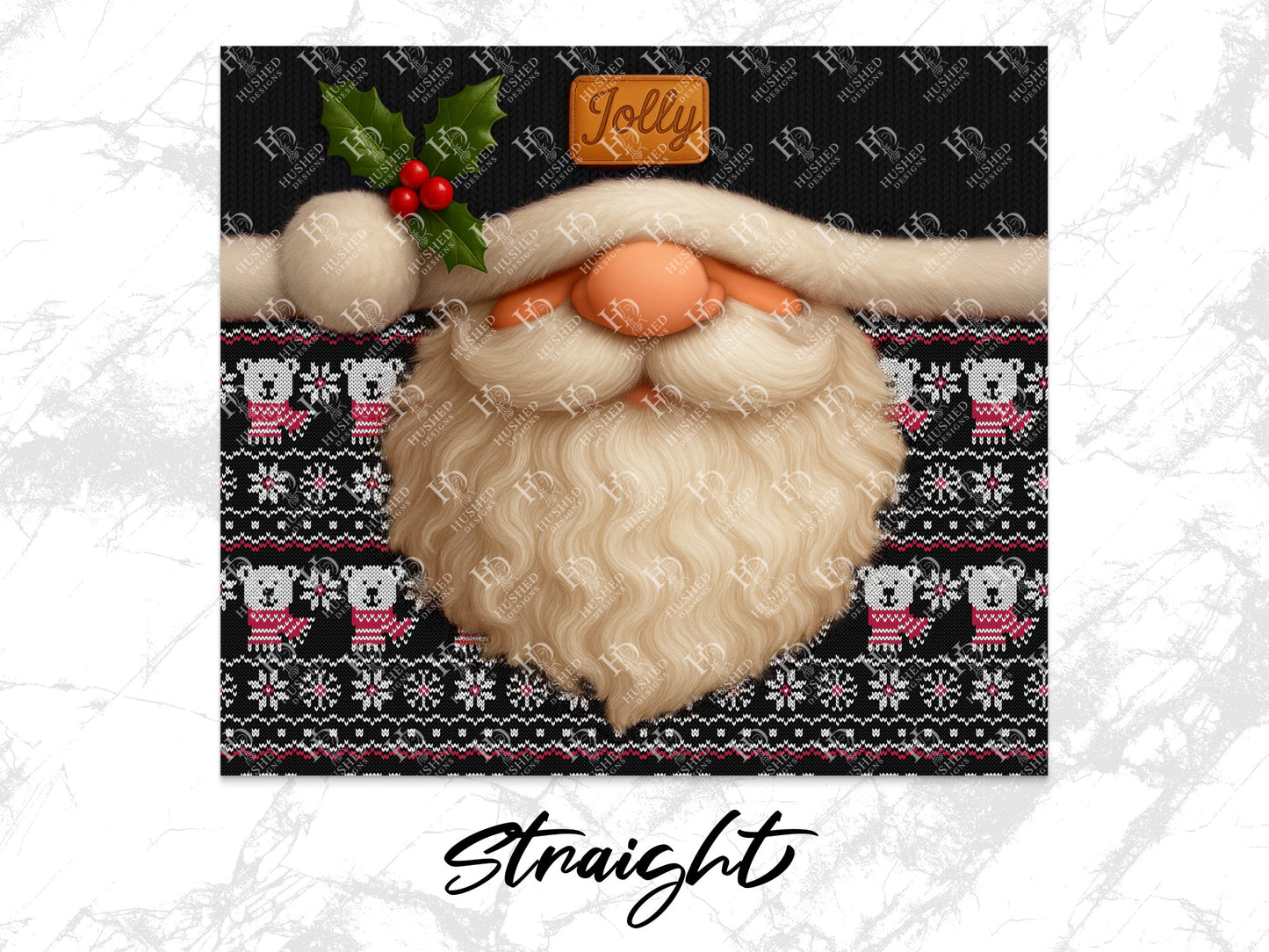 Christmas Santa Claus Face Print, Festive Holiday Wall Art, Jolly Beard and Mistletoe Decor
