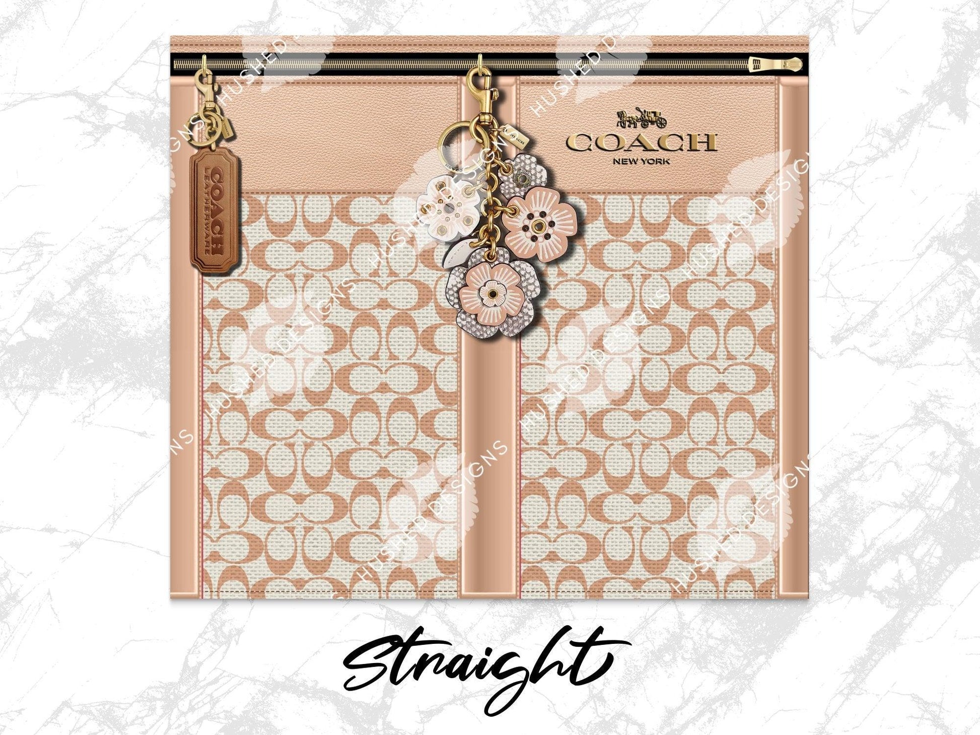 NY Coach Beige Monogram Fabric Texture - Hushed Designs