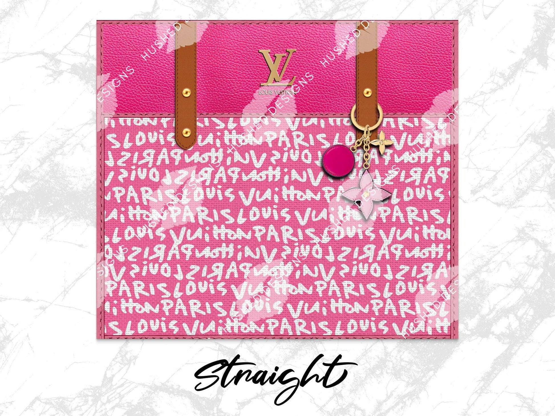 LV Pink Graffiti Monogram Fabric Texture - Hushed Designs