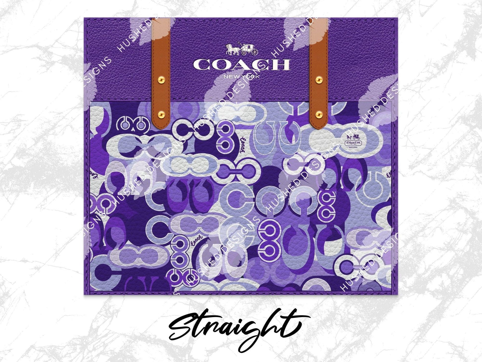 NY Coach Purple Monogram Leather Texture - Hushed Designs