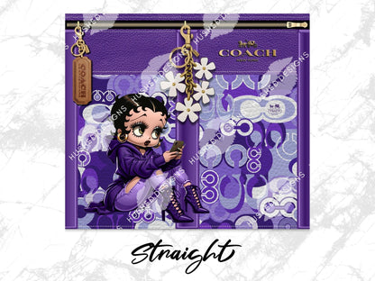 NY Coach Purple Monogram with Betty Boop Leather Texture - Hushed Designs