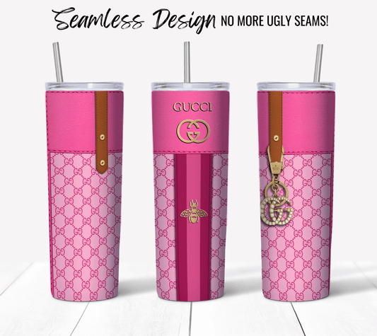 Gucci Pink Monogram with Brown Strap Plain - Hushed Designs