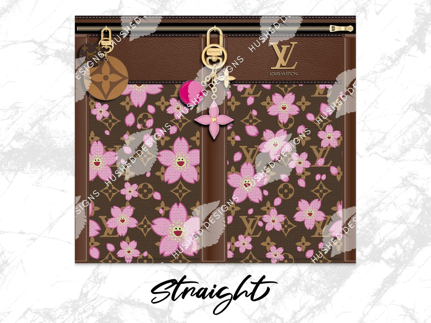 LV Brown Cherry Blossom Fabric Texture - Hushed Designs