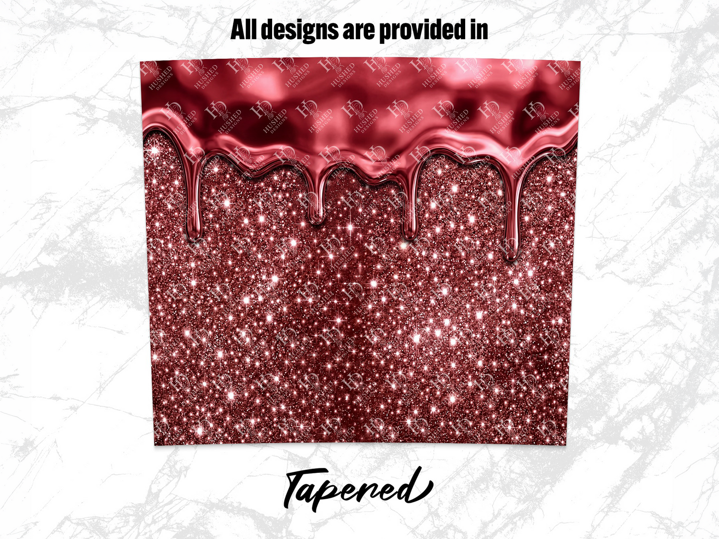 Red Glitter Dripping Metallic Design Tapered product type