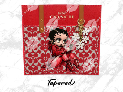 NY Coach Red Monogram with Betty Boop Leather Texture - Hushed Designs