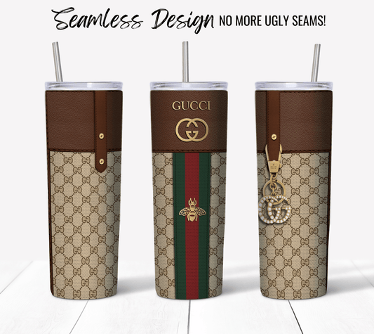 Gucci Designer Purse Tumbler Wrap Fabric Texture Seamless Design