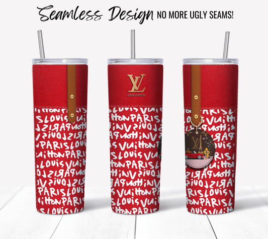 LV Red Graffiti Monogram Plain - Hushed Designs