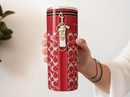 NY Coach Red Monogram Leather Texture - Hushed Designs