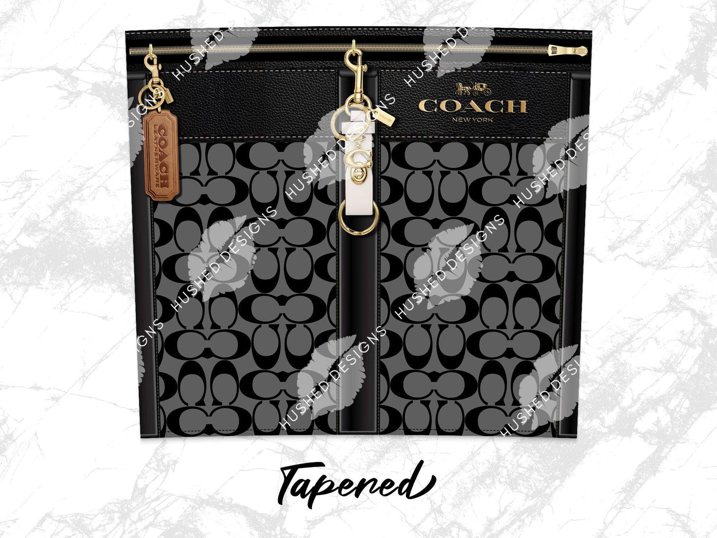 NY Coach Black and Grey Monogram Plain - Hushed Designs