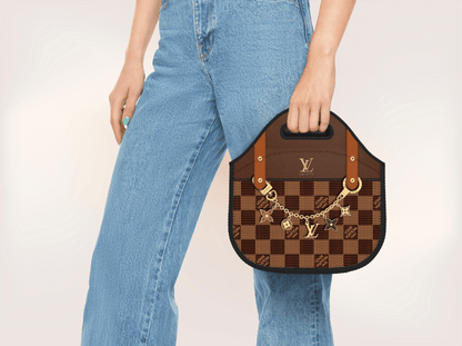 LV Brown Checkered Lunch Tote and Tumbler Set - Hushed Designs