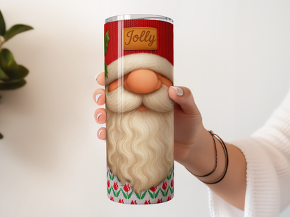 Festive Santa Claus Tumbler, Christmas Holiday Insulated Drinkware, Jolly Santa Beard Design, Unique Gift Idea for Winter