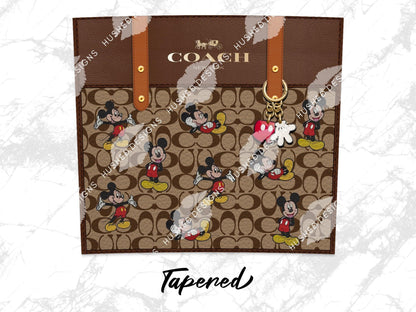 NY Coach Brown Monogram with Mickey Leather Texture - Hushed Designs