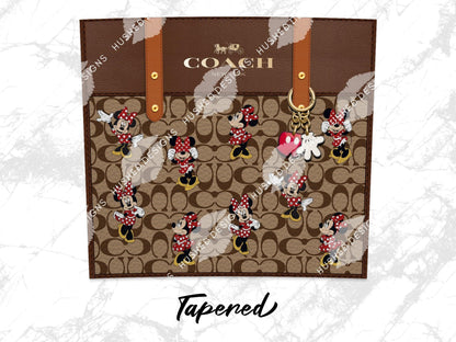 NY Coach Brown Monogram with Minnie Leather Texture - Hushed Designs